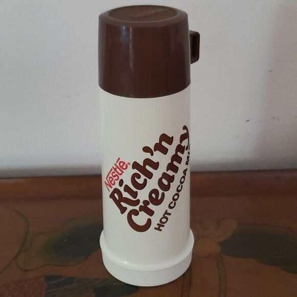 Thermos Nestlé Rich'n Creamy Hot Cocoa Mix Thermos Stopper Cup 14 oz. VINTAGE - Picture 3 of 9